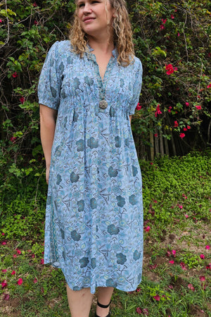 Carolina Blue Pintuck Dress