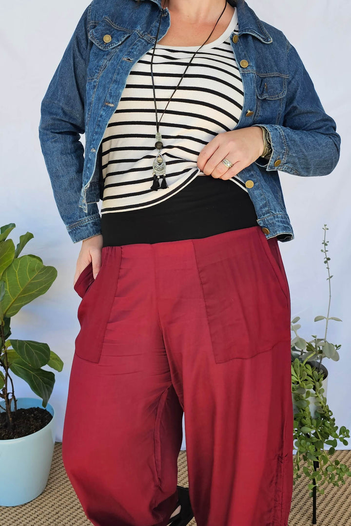 Maroon Tummy Shaper Pants