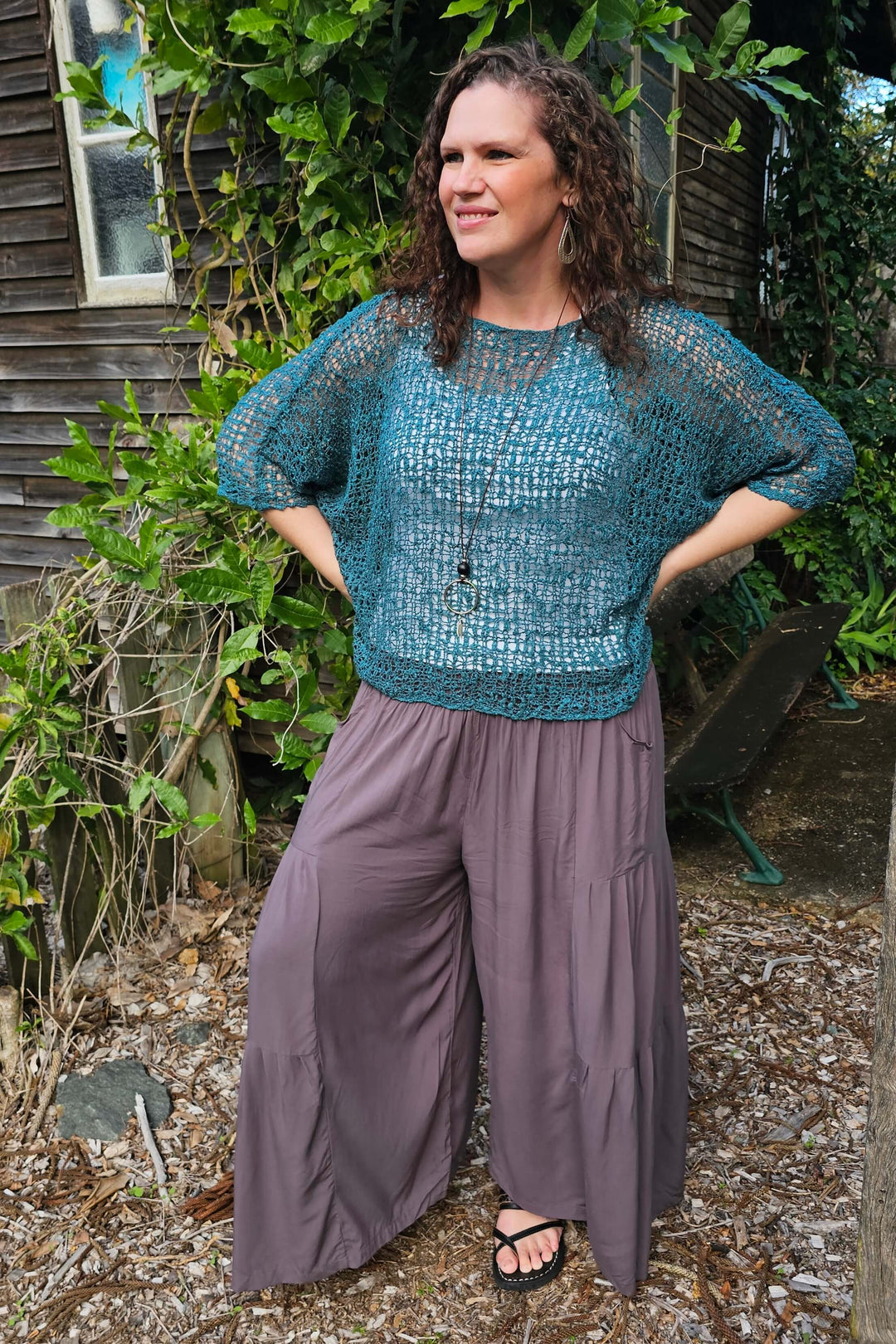 Emerald Slouch Knit Top