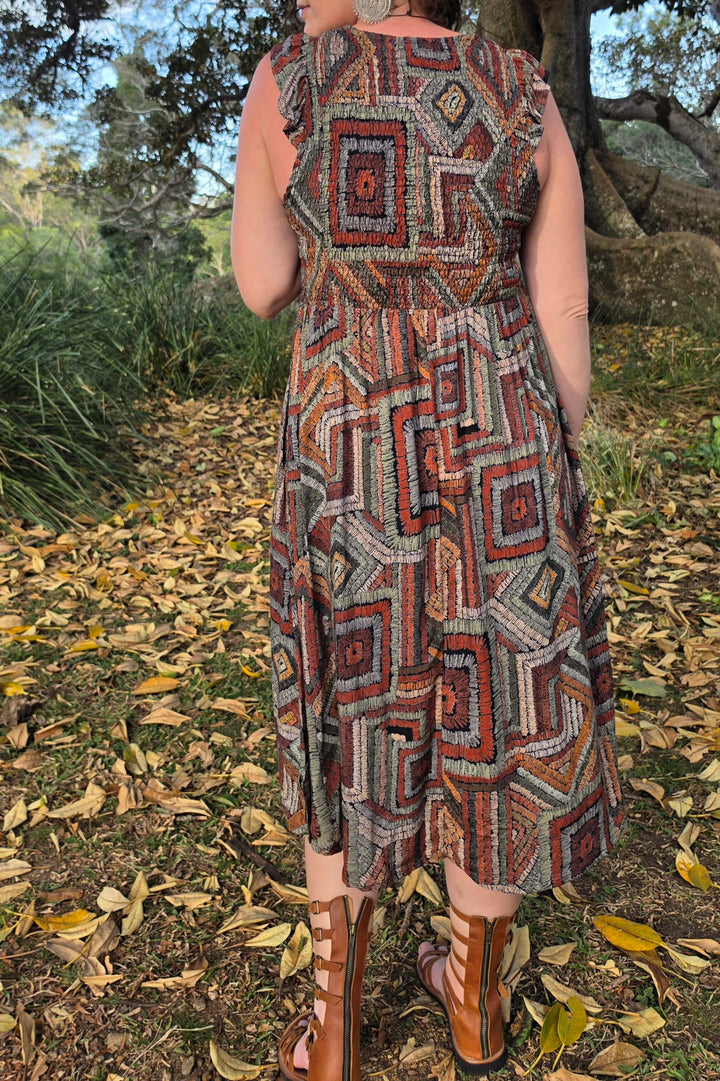 Retro Eden Midi Dress