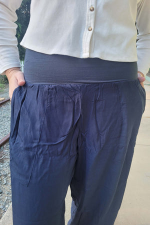 Navy Plus Size Pants | Navy Tummy Shaper Pants | Willow & Spring